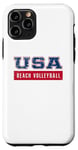 Coque pour iPhone 11 Pro Ballon de beach volley 2024 drapeau américain patriotique américain USA