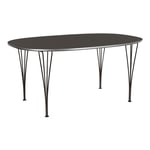 Fritz Hansen - Superellips B614 – 240x120 cm Grey Bromo/Warm Graphite - Matbord - Arne Jacobsen,Bruno Mathsson,Piet Hein - Grå - Metall/Trä