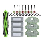 3pcs Chiffons + 1 Brosse principale + 8 Brosses latérales + 4 Filtres pour Balayeuse robotique Irobot Roomba Combo113 R113840