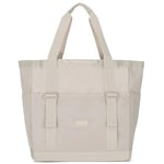 LARKSON Cabas Femme Homme Beige - Smilla - Sac de Plage Grand Format Pour Vacances, Sport, Voyage - Sac Fourre Tout avec Fermeture Éclair - Tote Bag Hydrofuge