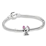 PANDORA Silver Sterling Lilo Stitch Charm Armband Charm Argent - 19 cm