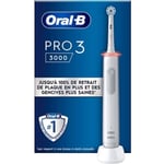 Brosse À Dents Électrique Oral-B Pro 3 3000 Blanche - 2 Brossettes - Tête Ronde - 3 Modes de Brossage