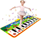 m zimoon Tapis Musical Piano Bebe avec 8 Sons d'animaux, Jouets pour Bébés 1 2 3 Ans,Tapis de Danse Enfants,Cadeau d'anniversaire de Noël pour Garçons Filles de 1 à 7 Ans (135 * 58 cm)