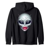 Alien with Full Beautiful Lips Zip Hoodie