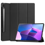 Lenovo Tab P12 Pro kolminkertainen nahkainen kotelo - Musta