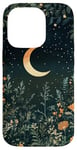 iPhone 14 Pro Night Forest Dark Cottagecore Crescent Moon Botanical Case