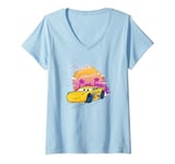 Womens Pixar Cars Dinoco Sunset V-Neck T-Shirt