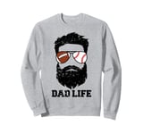 Football Baseball Dad Messy Hair Beard Football Baseball Dad Sweatshirt