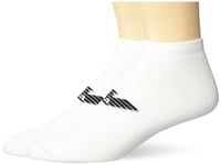 Emporio Armani Men's Eagle Logo 2-Pack Ankle Socks, White, One Size (Pack of 2)