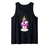 6th Birthday Unicorn Girl Cute 6 Years Children's Birthday Party Tank Top