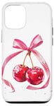 Coque pour iPhone 14 Rose Bow Coquette Esthétique Y2K Cerise Fille Femme