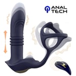 Stimulateur Prostate Vibrant Va et Vient Silicone Noir Plug Anal Sextoys Homme