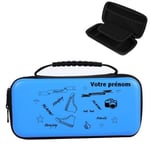 Etui pochette Switch LITE bleu personnalisee prenom Flash BFF tatoo noir