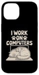 iPhone 14 I Work On Computers Persian Longhair Cat Case