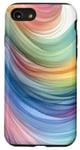 Coque pour iPhone SE (2020) / 7 / 8 Aquarelle minimaliste abstrait pastel coloré arc-en-ciel vague