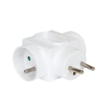 DEBFLEX Rallonge Electrique - Prise Electrique - MultIPrise Electrique - Prise MultIPrise - Adaptateur MultIPrise - TrIPlette lectrique - Triplite 2X16A+1X6A Carr BLC Laterale Vrac 714790 Blanc