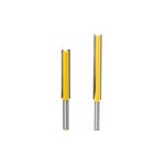 2pcs 6.35mm Tige Flush Trim Router Bits Extra Long Mèches Carbide Router Bits à Bois Fraise à Menuiserie Outil de Woodworking Cutter Lame 50mm 76mm