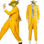 The Mask Jim Carrey Gul Kostym Cosplay Kostym Herrar Uniform Kläder Halloween Tw 2XL