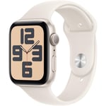 Apple Watch SE 44mm Starlight Aluminium Case GPS Sport Band (M/L) [2024]