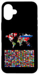 iPhone 16 Plus 238 Flags,World Flags,World map with flags. Case