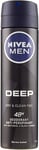 Nivea Men'S Care Deodorant Deep Antiperspirant Spray Dry & Clean, 150 Ml