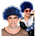 Widmann 02128 - Perruque Punk Bleu Rocker Cheveux Synthétiques, Fête à thème, Carnaval