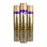 3x Harmony Gold Extra Firm Hold & Shine Argan Oil Hair Spray 400ml