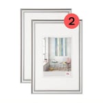 walther design cadre photo argent 40 x 60 cm double pack, cadre en plastique Trendstyle KP460SD