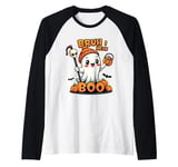 Funny Halloween Ghost Bruh I Mean Boo Skull Pumpkin Candy Raglan Baseball Tee