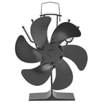 Ventilateur de poele a bois 6 lames pour bois/bruleur a bois/cheminee, distribution de chaleur ecologique et efficace pour la