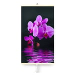 Panneau rayonnant électrique décoratif TRIO, chauffage infrarouge 430W thermostat 2 étages modèle orchidée violette, 100 x 60 cm