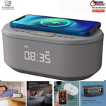 i-Box Bedside QI Wireless Charging Alarm Clock Radio With LED Display BRAND NEW