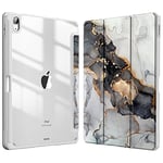 FINTIE Coque pour iPad Air 11 Pouces 2024 M2 / iPad Air 5 2022 / iPad Air 4 2020 10.9" - [Rangement de Stylet] Housse Transparente Claire Etui Antichoc Veille/Réveil Auto, Marbre Nuageux