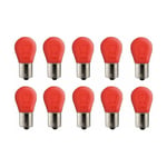 10x Ampoule 12V 21W BA15S rouge éclairage lumière universel bricolage feu diy