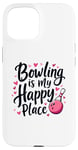 Coque pour iPhone 15 Bowling, Pink Ball Alley, Vibes League, soirée divertissante