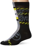 Universal Men's Jurassic Park 2 Pack Crew, Black Yellow Multi, Fits Sock Size 10-13 Fits Shoe Size 6.5-12.5