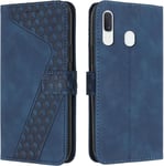 Coque Pour Samsung Galaxy A20e, Étui Housse Protection En Cuir Pu [Pochette De Portefeuille] [Magnétique], Antichoc Etui À Rabat Pour Samsung A20e (Bleu)