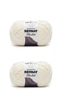 Bernat Lot de 2 pelotes de fil vintage blanc pour couverture - Polyester - 6 super volumineux - 200 m - Tricot/crochet