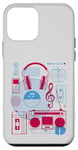 Coque pour iPhone 12 mini DJ Music Paraphernalia Retro Technology Microphone musicien