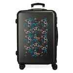 ROLL ROAD Gamers Valise Moyenne Noire 46 x 65 x 23 cm Rigide ABS Fermeture à Combinaison latérale 56 3 kg 4 Roues Doubles