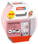 tesa Masking Tape WALLPAPER - Thin Painter's Tape for Precise Masking - Suitable for Sensitive Interior Surfaces - 2x 25 m x 25 mm - Pink
