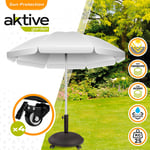 Aktive Circular Concrete Parasol Support With Wheels Svart 50 x 8 cm