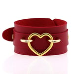 N/Ａ Bracelet jewelry Punk Rock Gothic Punk Wide Cuff Bracelet Bangle Fashion Gold Metal Heart Bracelets for Women Men Jewelry Valentine's Day present