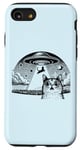 Coque pour iPhone SE (2020) / 7 / 8 Alien Cat Meme - Drôle de vaisseau spatial OVNI