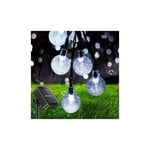 Veilleuse Guirlande Lumineuse Solaire à 50 led, Boule de Cristal Guirlande Exterieure Solaire, 8 Modes d'éclairage étanche,pour Intérieur