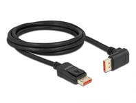 DELOCK – DisplayPort cable male straight to male 90° downwards angled 8K 60 Hz 2m, black (87051)