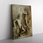 Big Box Art Hesiod and The Muse by Gustave Moreau Canvas Wall Art Print Ready to Hang Picture, 76 x 50 cm (30 x 20 Inch), Green, Grey, Cream