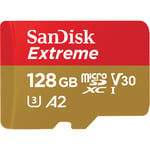 Sandisk MicroSDXC Extreme 128GB 160MB/s UHS-I med SD-adapter