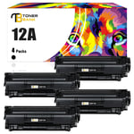 4x Toner Compatible For HP LaserJet 1010 1012 1015 1018 1020 1022 1022 n Q2612A