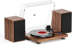 Bluetooth Record Player Wireless Turntable HiFi System Wooden Bluetooth with and